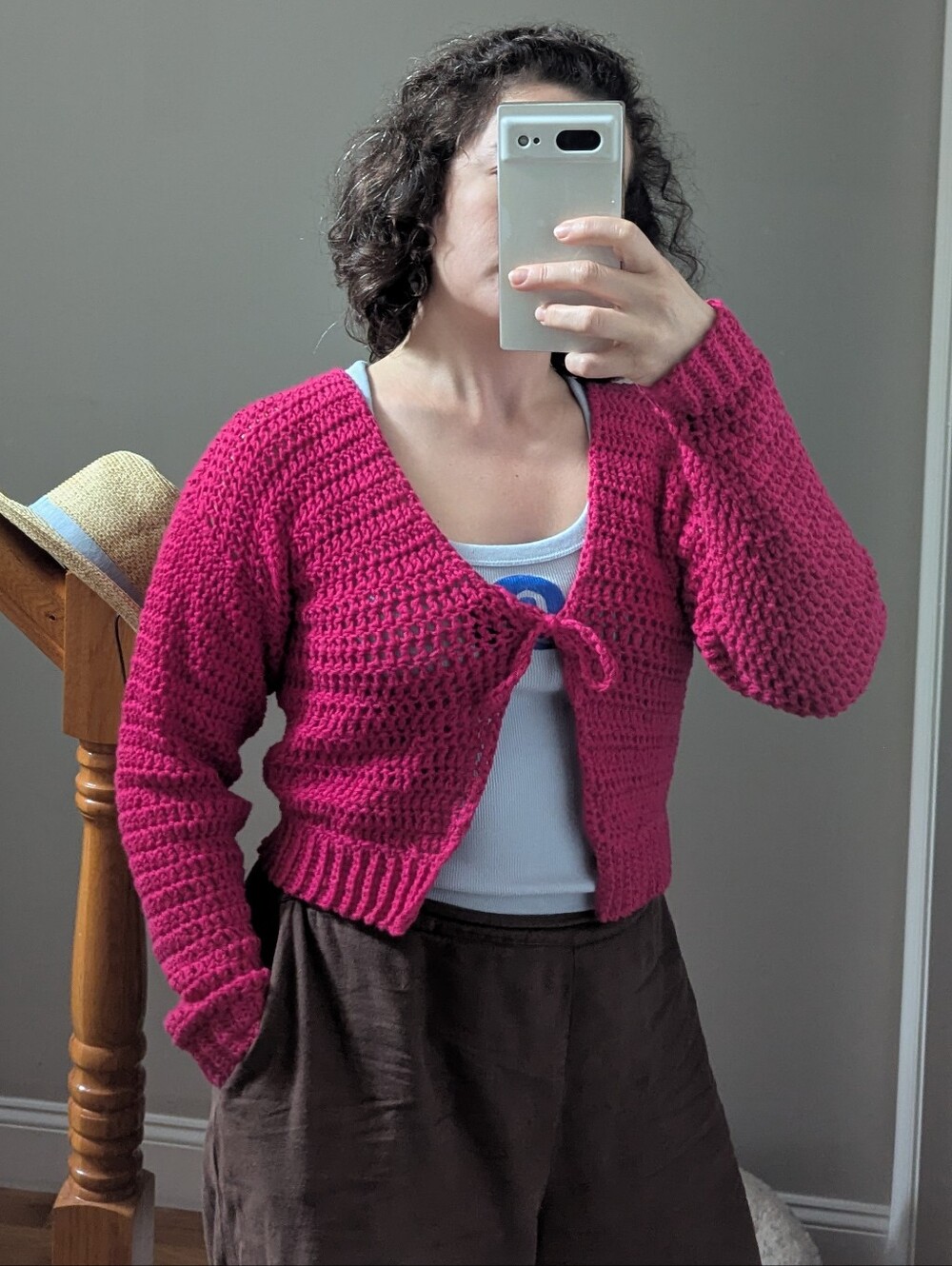 Hot Pink Handmade Crochet Cardigan